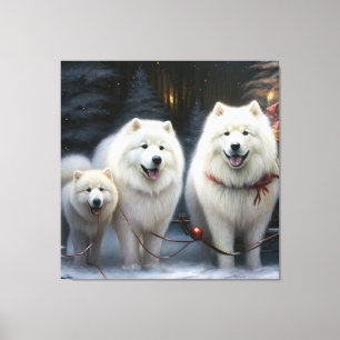 Decoración de los Navidades Samoyed Snowy Sleigh
