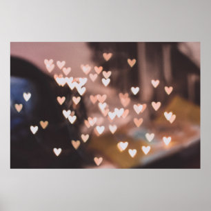 Decoración de luces de corazón rosas