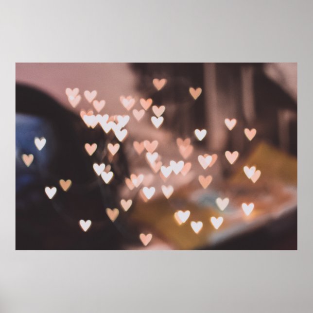 Decoración de luces de corazón rosas (Frente)