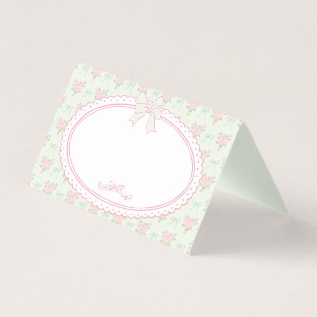 Decoración de mesa con tarjeta de lugar floral ele (Anverso)