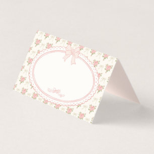 Decoración de Mesa con Tarjetas de Lugar Florales