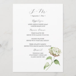 Decoración de mesa de boda con hortensias | Menú