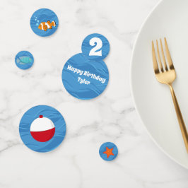 Decoración de mesa de confetti de un Fiesta