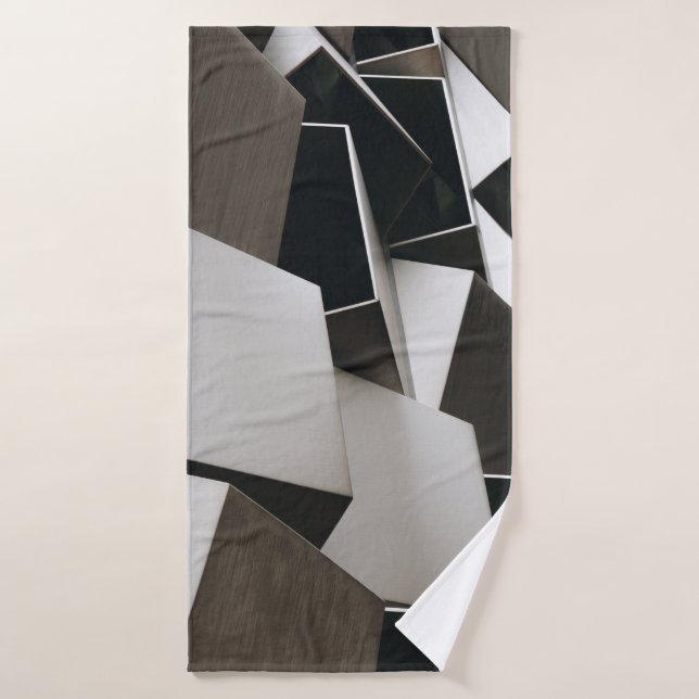DECORACIÓN DE MURO MARRÓN Y NEGRO (Toalla de baño)