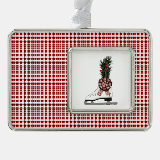 Decoración de Navidad de patines de hielo con lazo (Anverso)