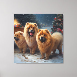 Decoración de Navidad de Trineo Nevado Chow Chow