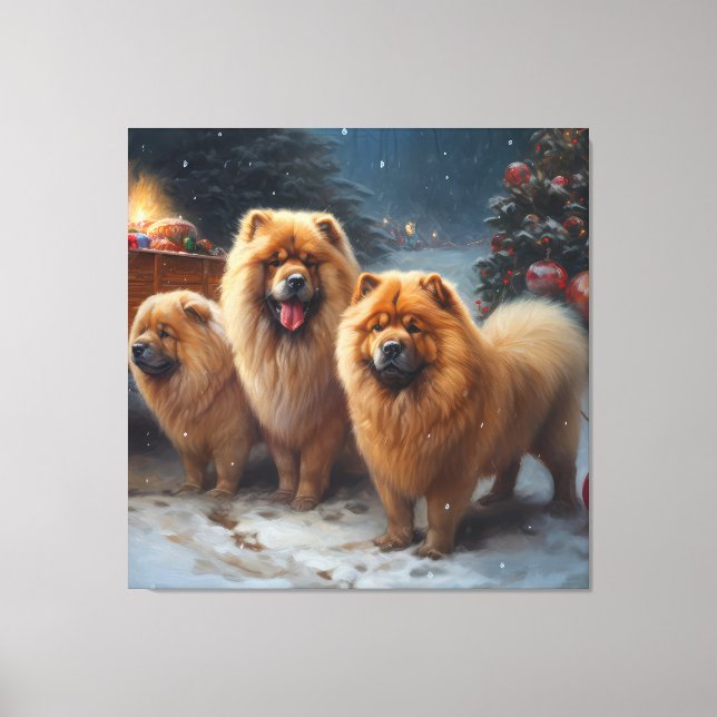 Decoración de Navidad de Trineo Nevado Chow Chow  (Anverso)