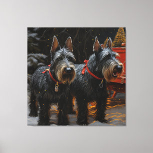 Decoración de Navidad de Trineo Nevado de Terrier 