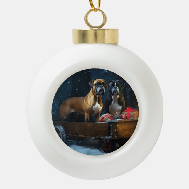 Decoración de Navidades Boxer Snowy Sleigh (Anverso)