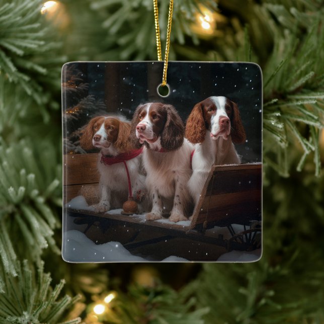 Decoración de Navidades Brittany Spaniel Snowy Sle (Árbol)