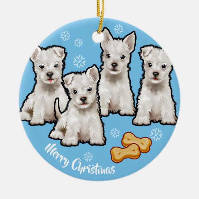 decoración de navidades con adorables cachorros (Frente)