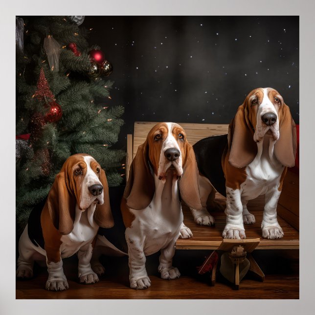 Decoración de Navidades de Basset Hound Snowy Slei (Frente)