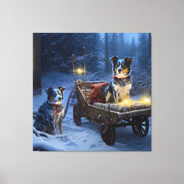 Decoración de Navidades de Blue Heeler Snowy Sleig (Anverso)