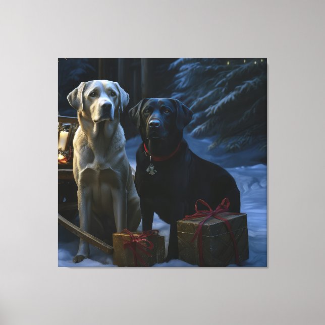 Decoración de Navidades de Labrador Snowy Sleigh (Anverso)