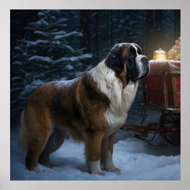 Decoración de Navidades de Saint Bernard Snowy Sle (Frente)