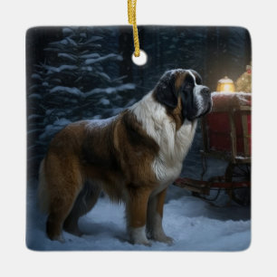 Decoración de Navidades de Saint Bernard Snowy Sle