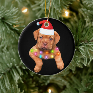 decoración de navidades del dogue de bordeaux para