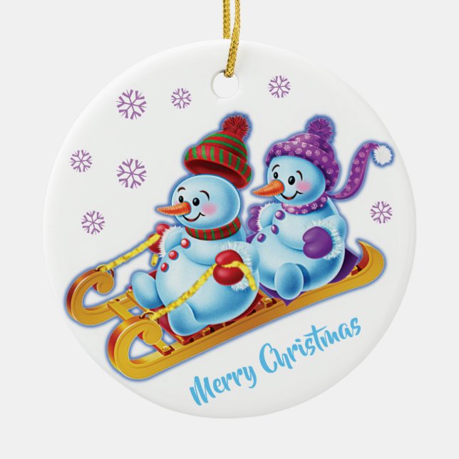 Decoración de navidades doble Snowmen Deportes de  (Frente)