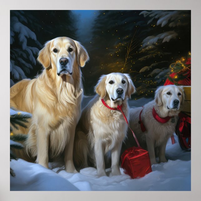 Decoración de Navidades Goldendoodle Snowy Sleigh (Frente)