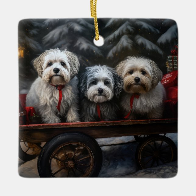 Decoración de Navidades Havanese Snowy Sleigh (Anverso)