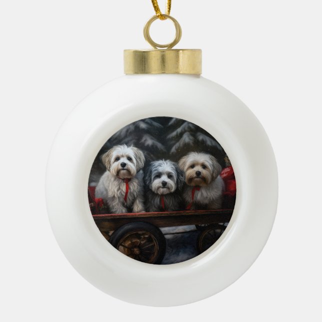 Decoración de Navidades Havanese Snowy Sleigh (Anverso)
