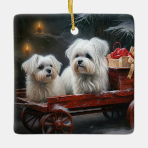 Decoración de Navidades malteses Snowy Sleigh