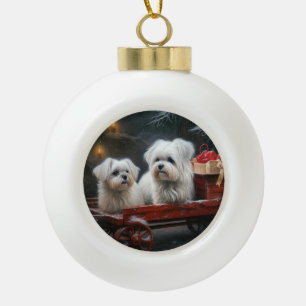 Decoración de Navidades malteses Snowy Sleigh
