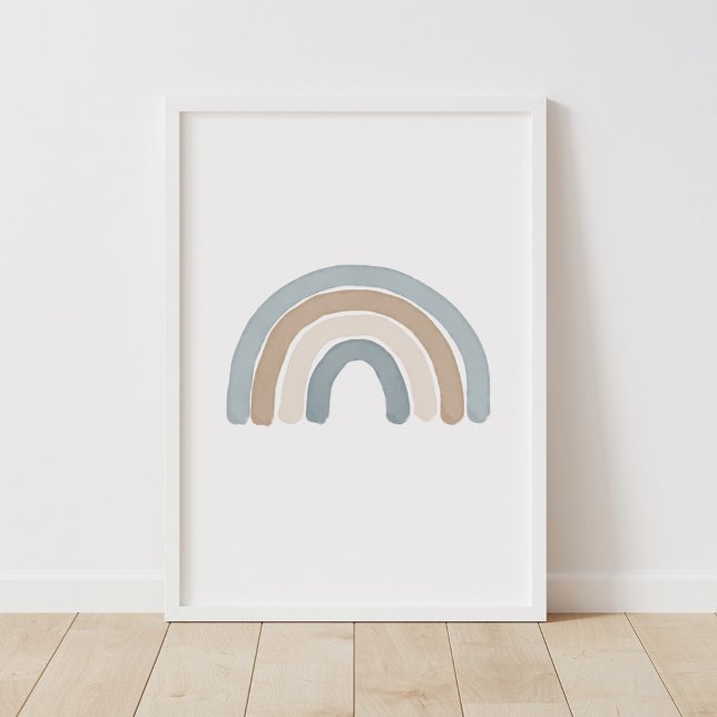 Decoración de niñera de niño neutral arcoiris azul (Subido por el creador)