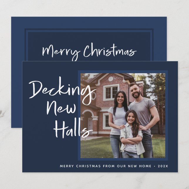 Decoración de nuevos salones | Invitación móvil az (Anverso / Reverso)