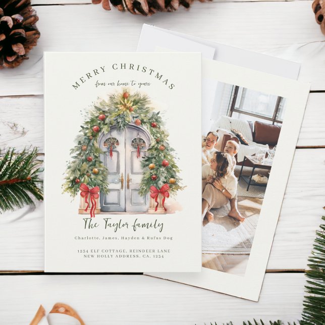 Decoración de nuevos salones Nueva tarjeta de vaca (Decking New Halls New Home Christmas Holiday Cards from Ricaso)