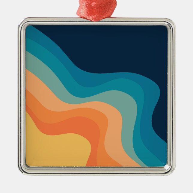 Decoración de ondas de estilo retro (Frente)