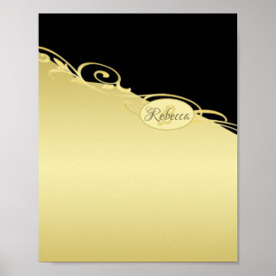 Decoración de oro de lujo en oro y negro, Monogram