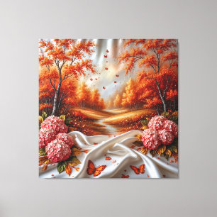 Decoración de paisaje otoñal con hortensias