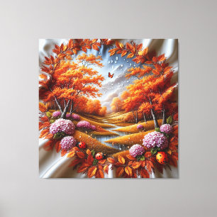 Decoración de paisaje otoñal con hortensias