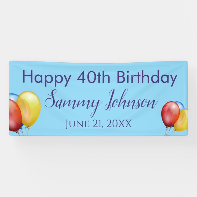 Decoración de pancarta para fiesta de cumpleaños n (Horizontal)