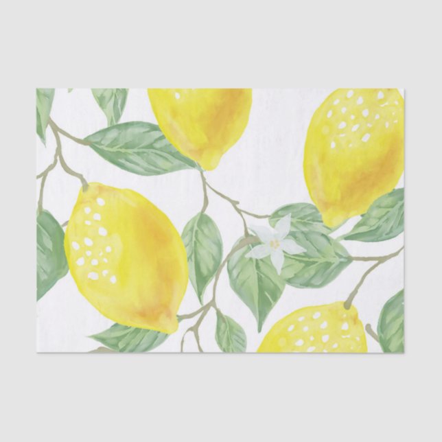 Decoración de papel de tejido amarillo limón (Anverso)