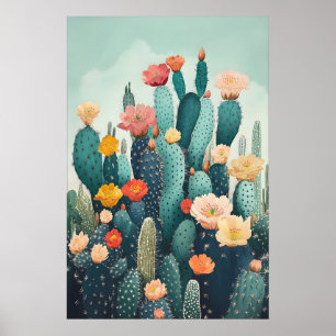 Decoración de pared botánica - Cactus florecido vi