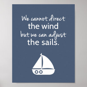 Decoración de pared con cita positiva de barco de 