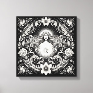 Decoración de pared con grabado de la diosa botáni