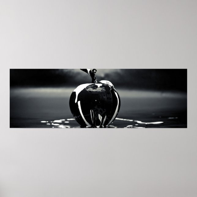 Decoración de pared de Apple negra (mate) (Frente)
