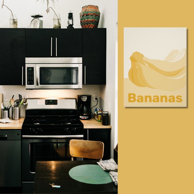 Decoración de pared de cocina amarilla y blanca -  (Yellow Wall Decor in Black Kitchen)