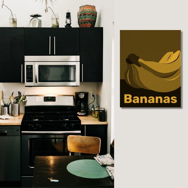 Decoración de pared de cocina amarilla y negra - P (Yellow & Black Kitchen Wall Decor - Poster)