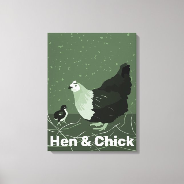 Decoración de pared de cocina verde gallina y poll (Anverso)