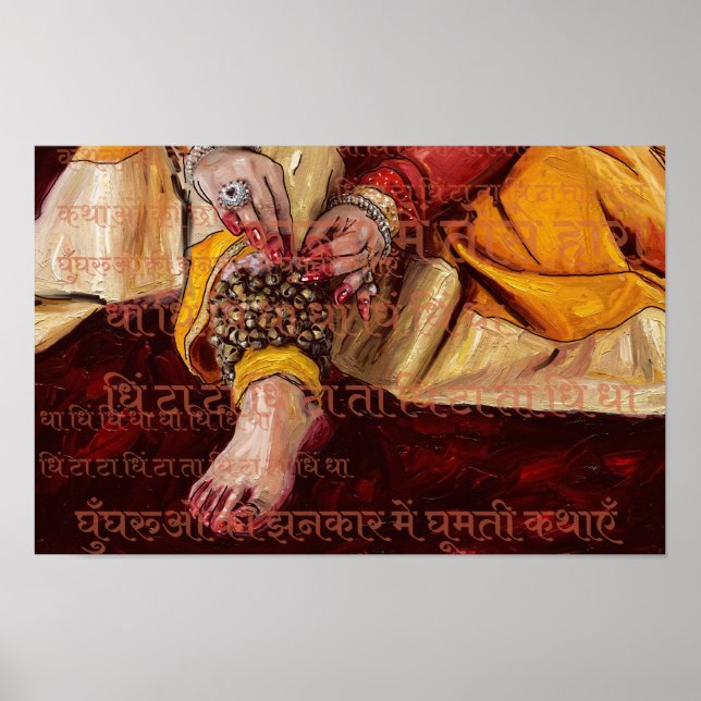 Decoración de pared de danza Kathak Arte cultural  (Frente)