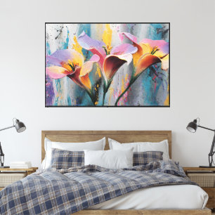 Decoración de pared de flores abstractas – Lienzo