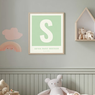 Decoración de pared de guardería de nombre de bebé