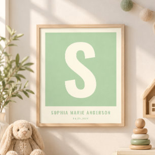 Decoración de pared de guardería de nombre de bebé