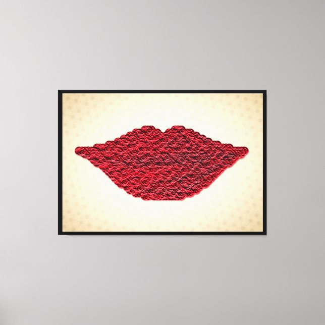 Decoración de pared de impresión de labios rojos (Anverso)