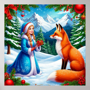 Decoración de pared de invierno de la doncella del