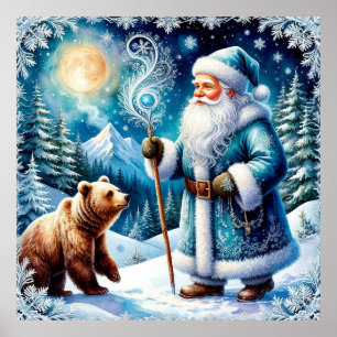 Decoración de pared de invierno de Papá Noel para